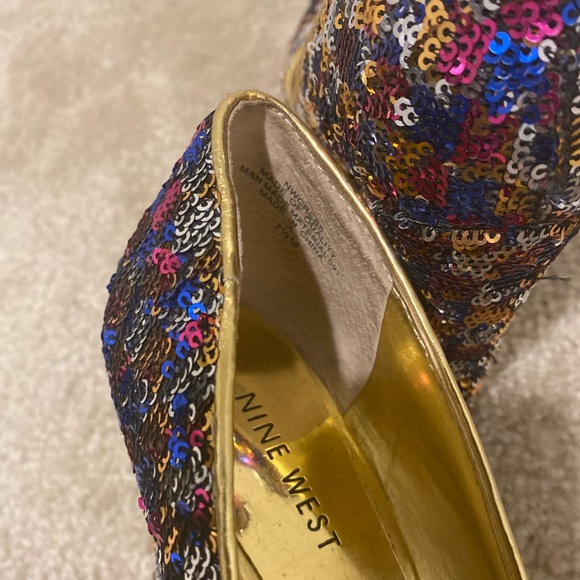 Nine West Sequin Shoes- Sz 7.5 - Picture 4 of 5